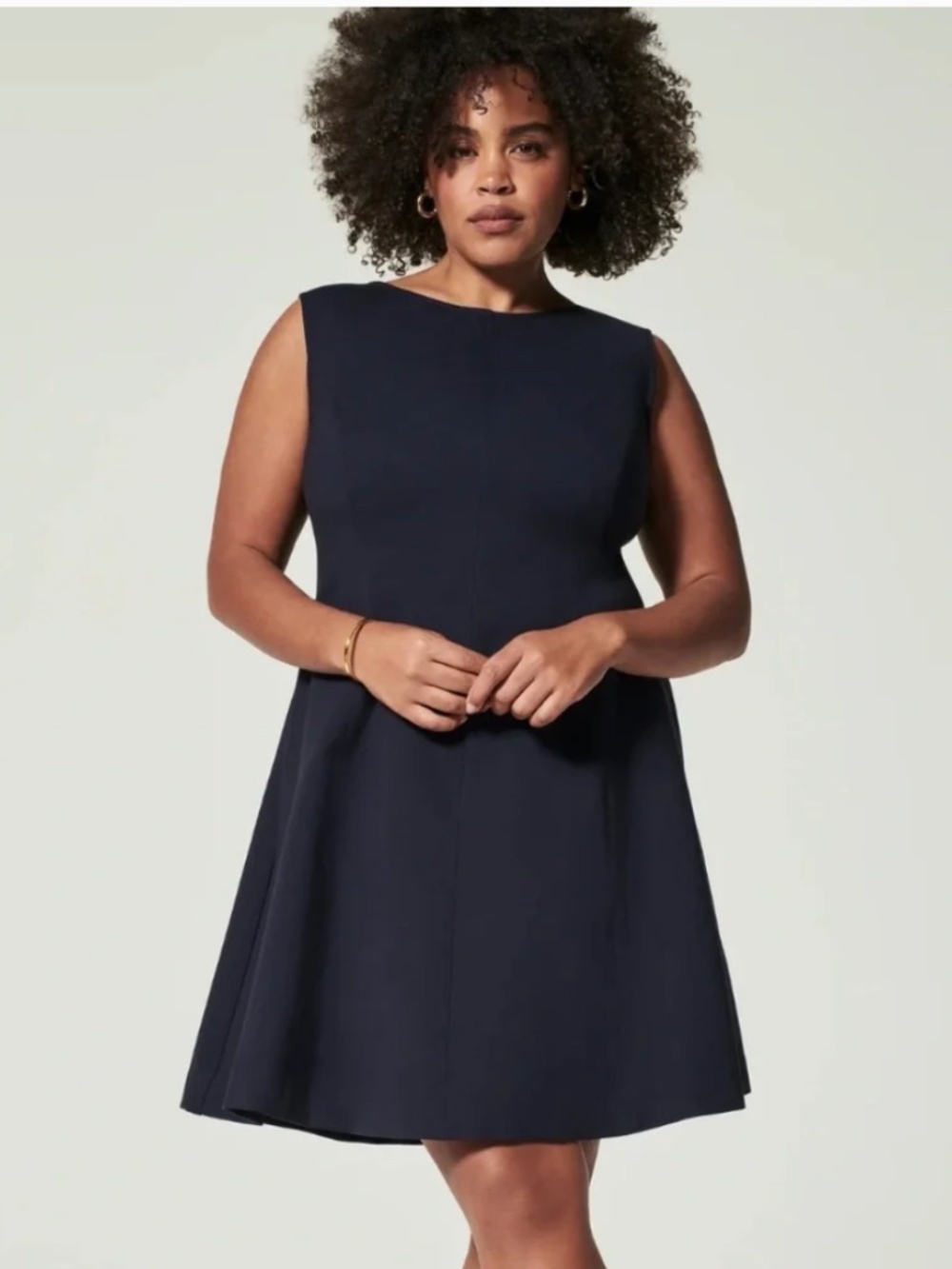Spanx Perfect Fit and Flare Dress in Navy Blue Large